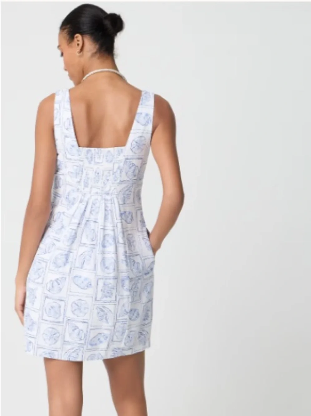 J.Crew Linen-blend Square-neck Shift Dress